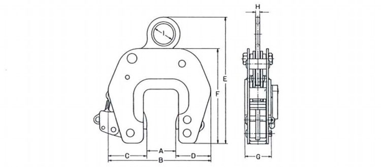 鷹牌EC型混凝土用無傷夾具尺寸圖