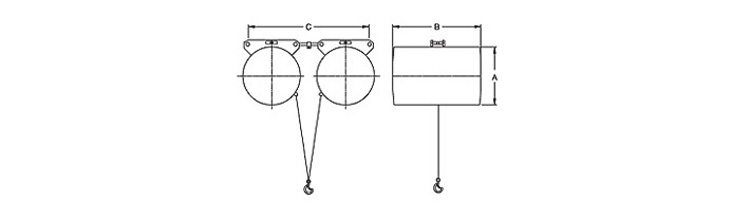 東星并聯(lián)式氣動平衡器尺寸圖