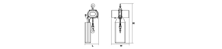 DU型環(huán)鏈電動(dòng)葫蘆尺寸圖