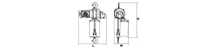 DUKE迷你環(huán)鏈電動(dòng)葫蘆尺寸圖